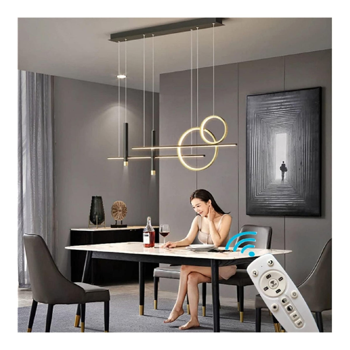 Illuminazione sospesa Lampade Sospensione nordiche dimmerabili tavoli oro
