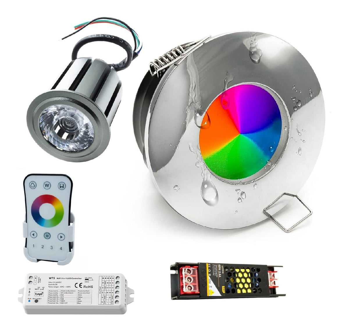 Spot luminoso LED integrato dimmerabile cromo
