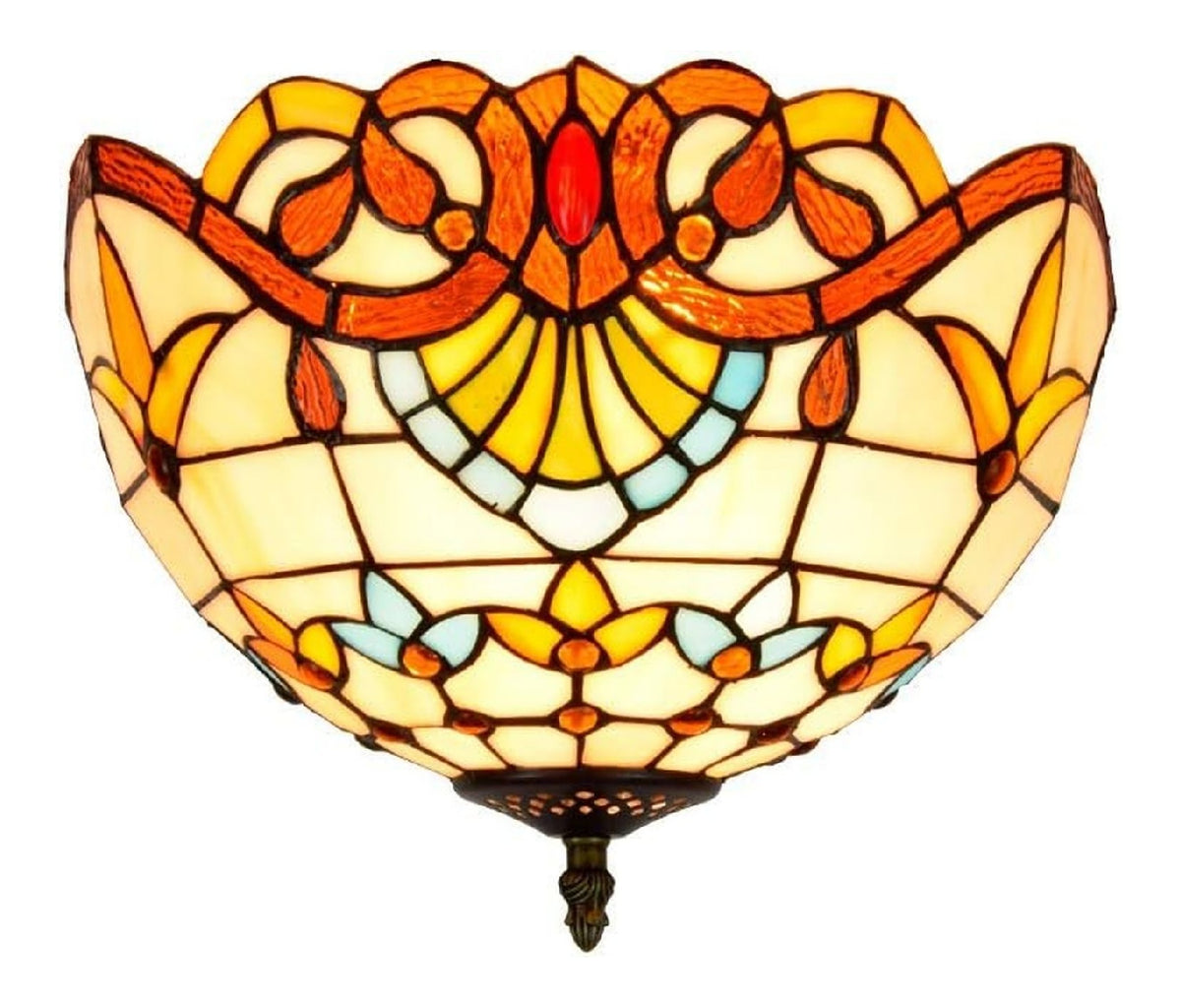 Plafoniere Tiffany Fatte Mano Stile con diffusore in vetro rame