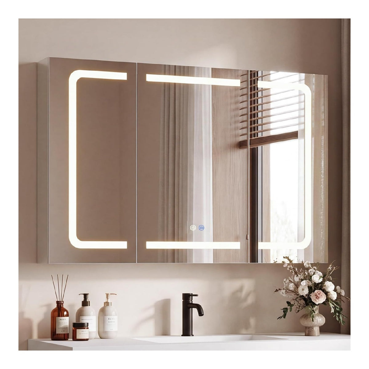 TRIUMPHKEY Specchiera Bagno Luci, Design dimmerabile regolabile bianco