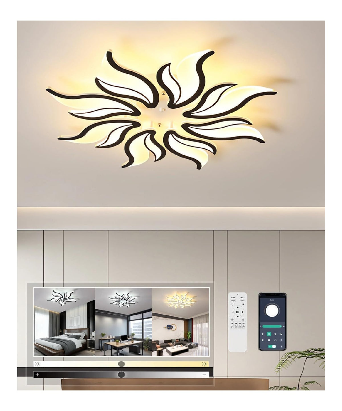 Lampadario a soffitto Moderna plafoniera Lampada soffitto dimmerabile