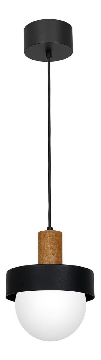 Lampada a sospensione 20 cm con diffusore in vetro nero
