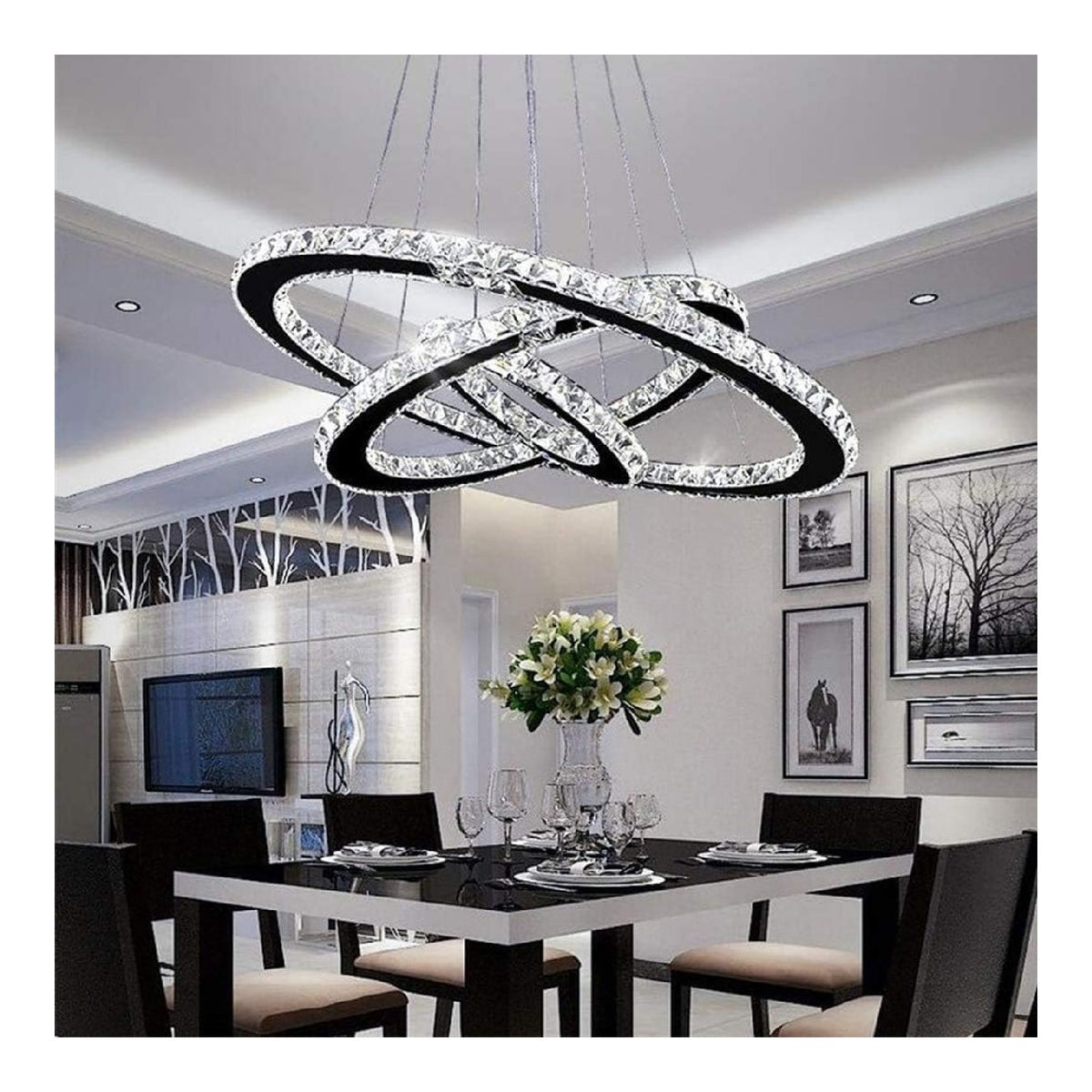 Plafoniera da soffitto regolabile con cristalli nero con cristalli