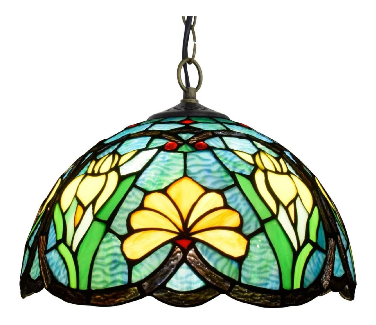 Con diffusore in vetro lampada a sospensione stile vintage nero