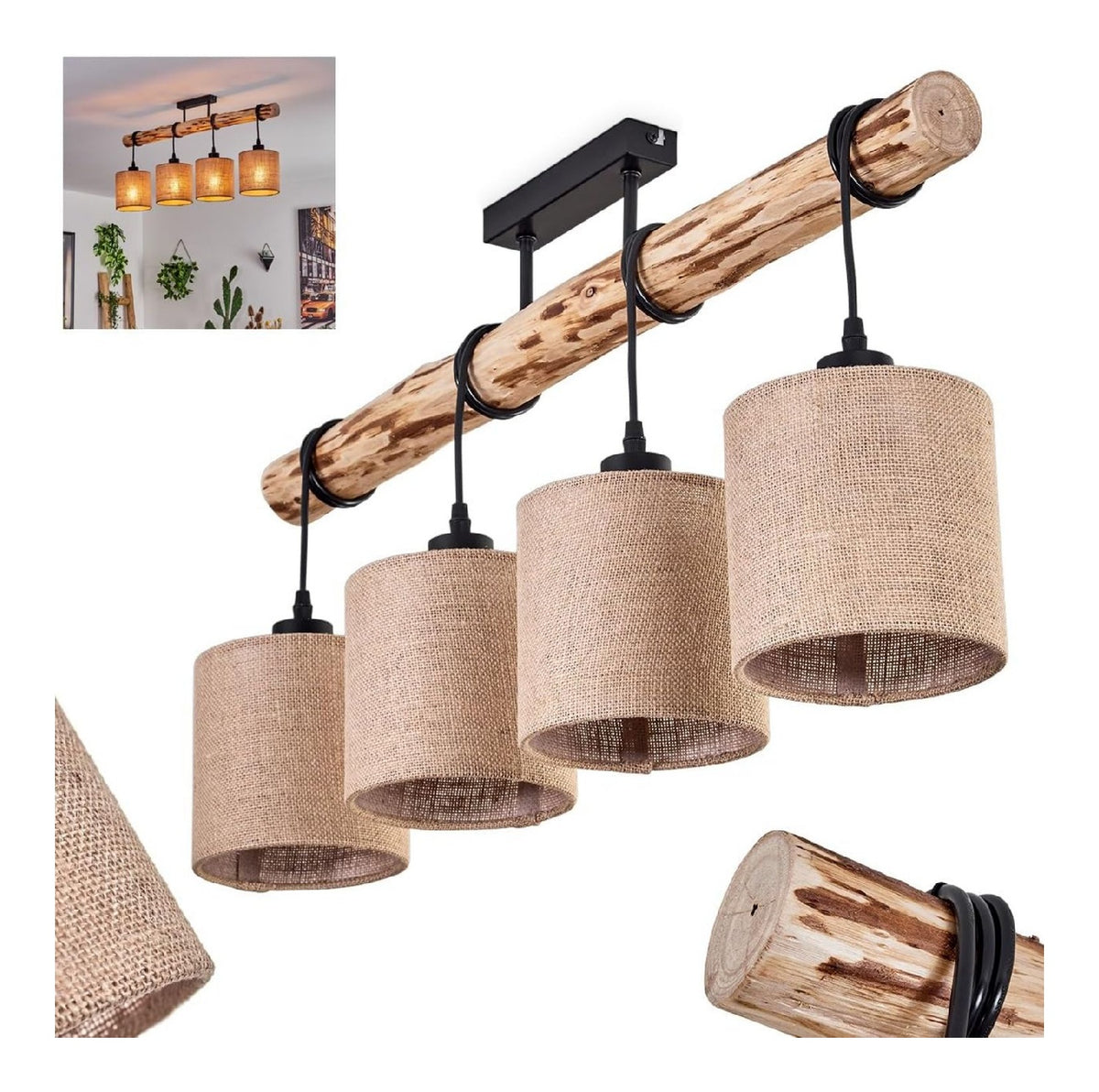 Plafoniera da soffitto Lampada soffitto Soungou regolabile, nero