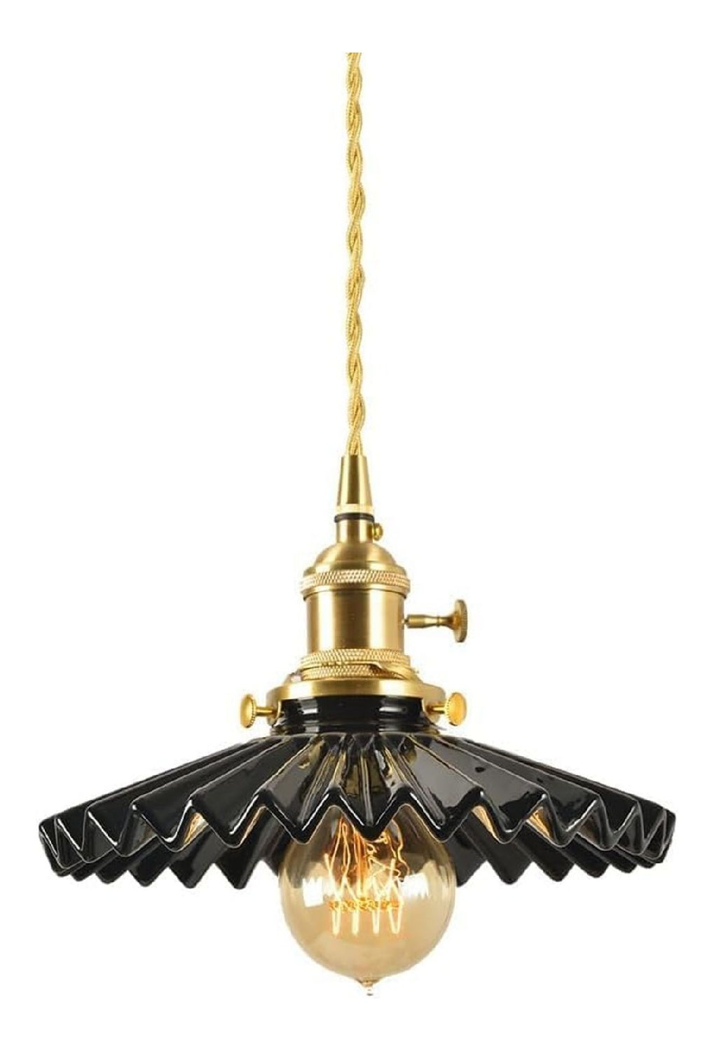 Lampada a sospensione struttura in metallo finitura ottone ottone