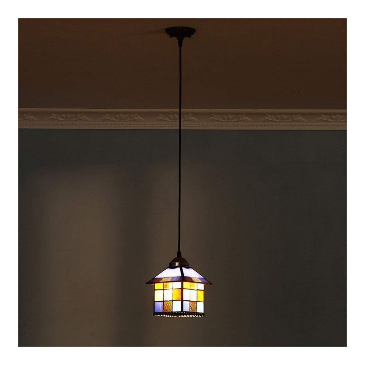 Lampadario decorativo LED integrato con diffusore in vetro nero