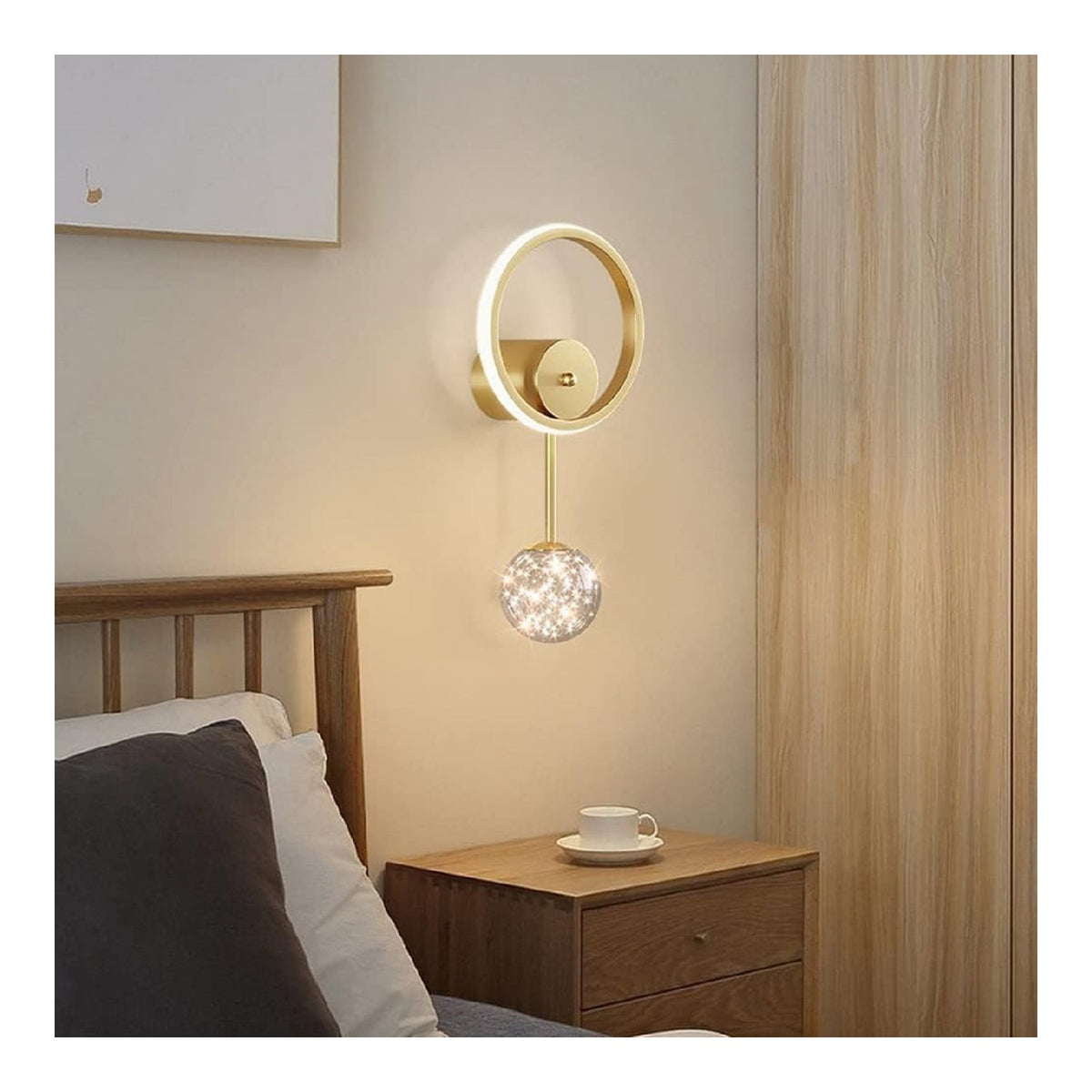 Con diffusore in vetro applique da parete LED integrato rame