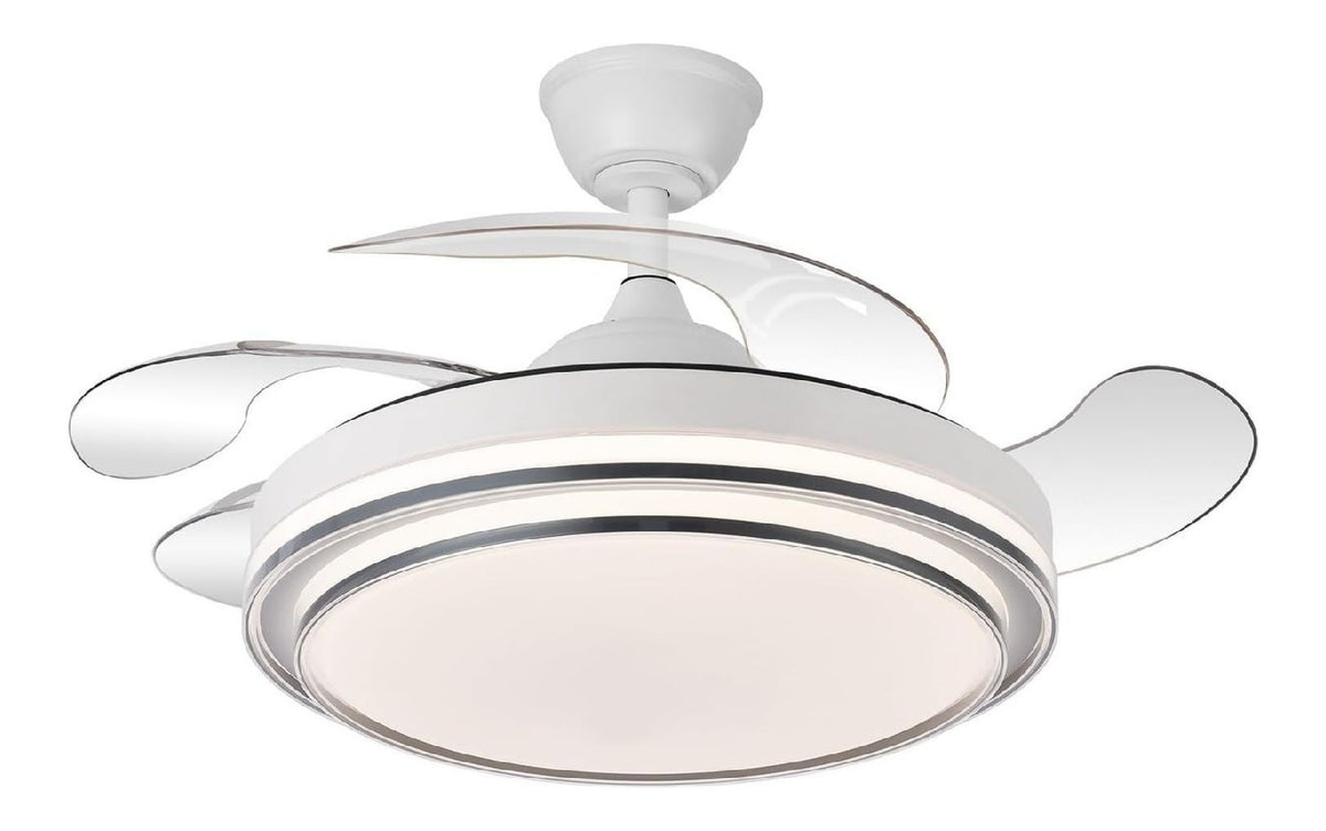 Ventilatore da soffitto con luce 49 cm regolabile bianco