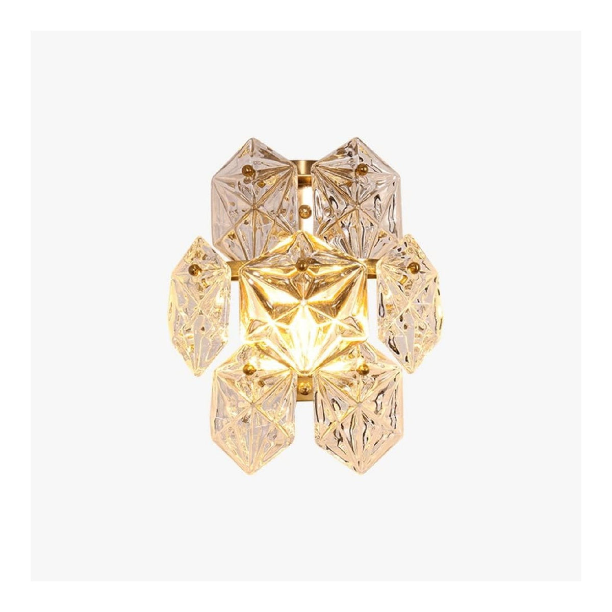 Applique da parete con cristalli struttura in metallo rame