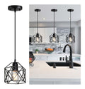 Illuminazione a sospensione Lampada sospensione vintage forma gabbia nero