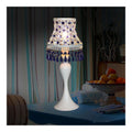 Lampada da tavolo con vetro struttura in metallo blu
