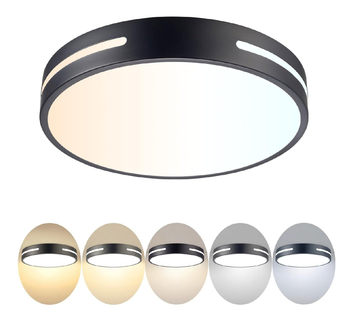 Lampada a soffitto Plafoniera montaggio incasso, cucina, colore nero