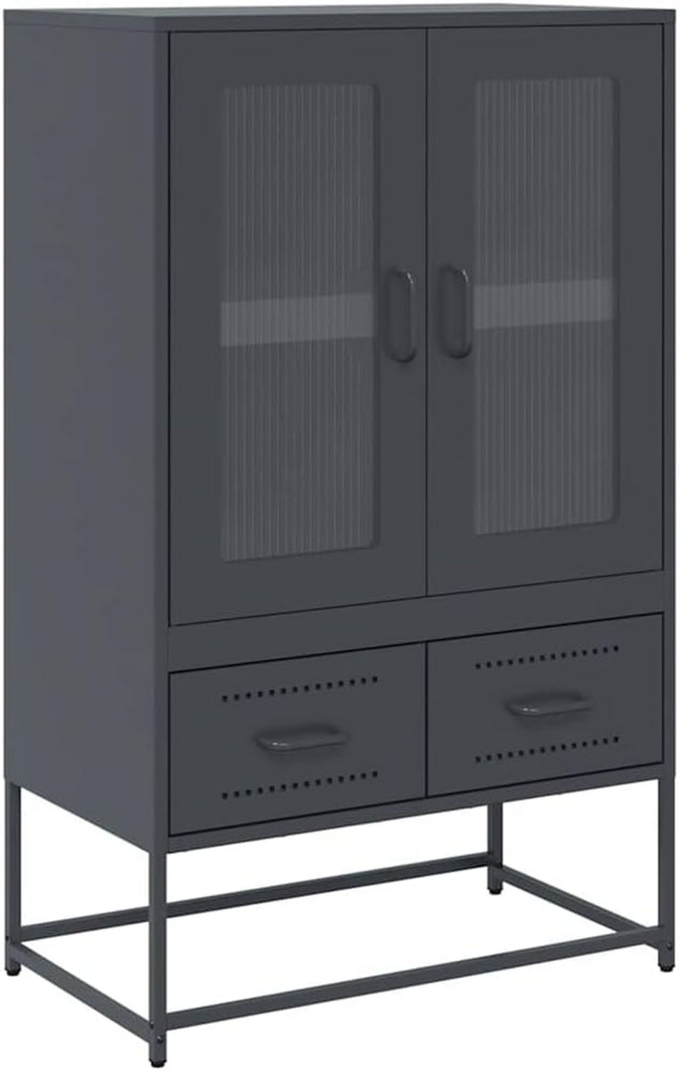 vidaXL Hoge kast 68x39x111 5 cm staal antracietkleurig