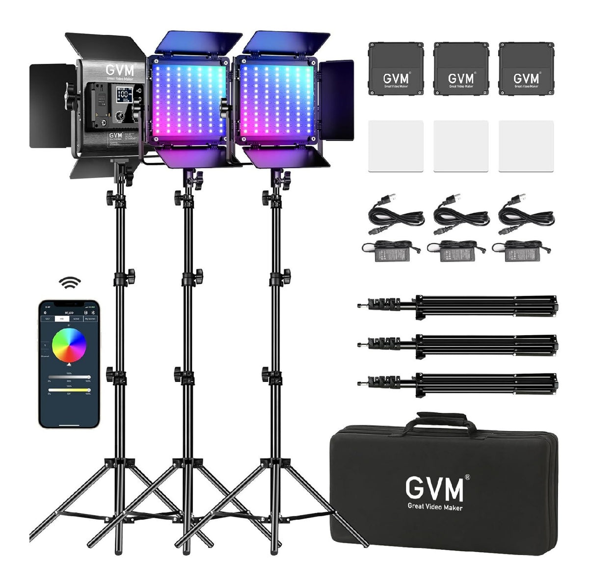 Regolabile luce video led con treppiede blu