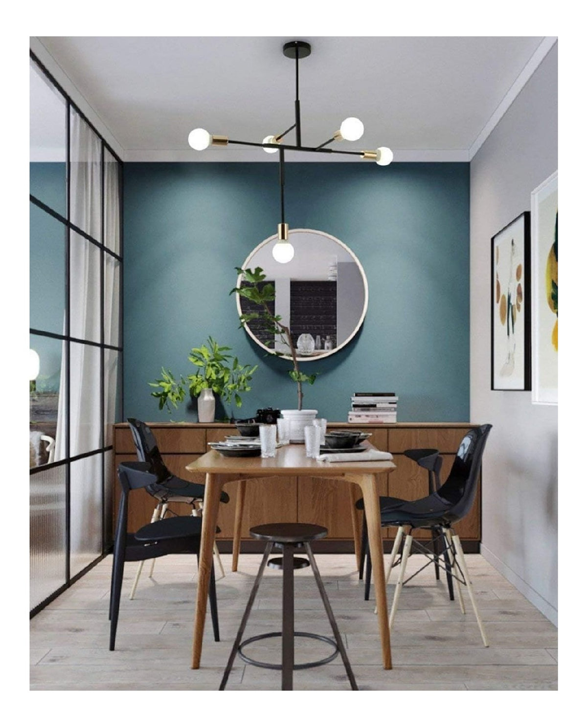 Lampadario da soffitto Home Hotel Lighting Illuminazione Sospensione nero