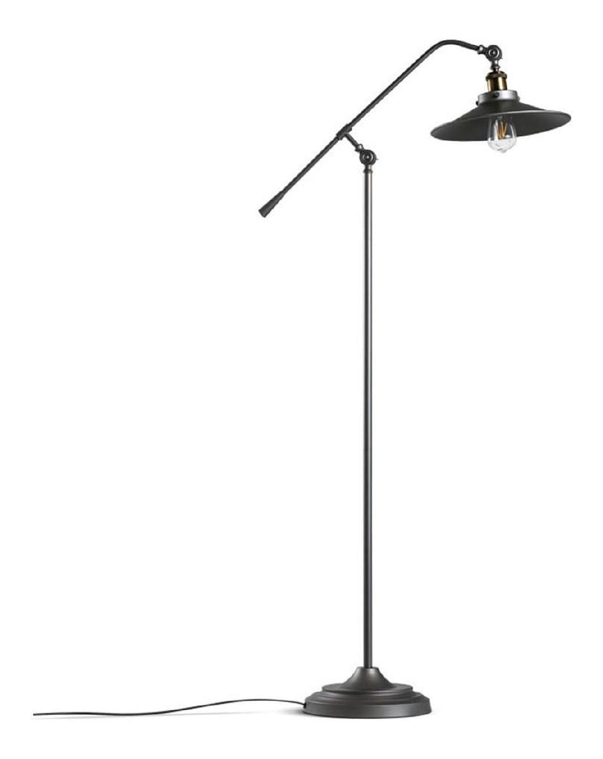 Lampada da terra regolabile stile vintage nero