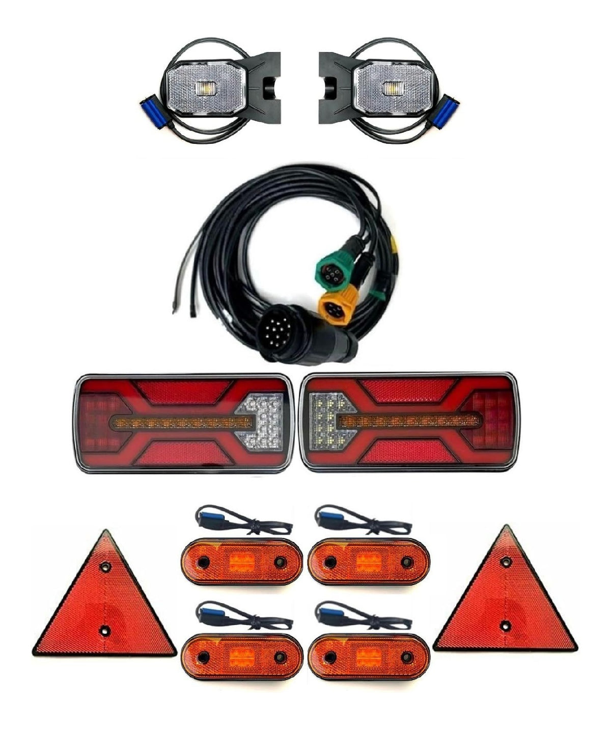 illuminazione rimorchio completo, fanali posteriori LED integrato nero