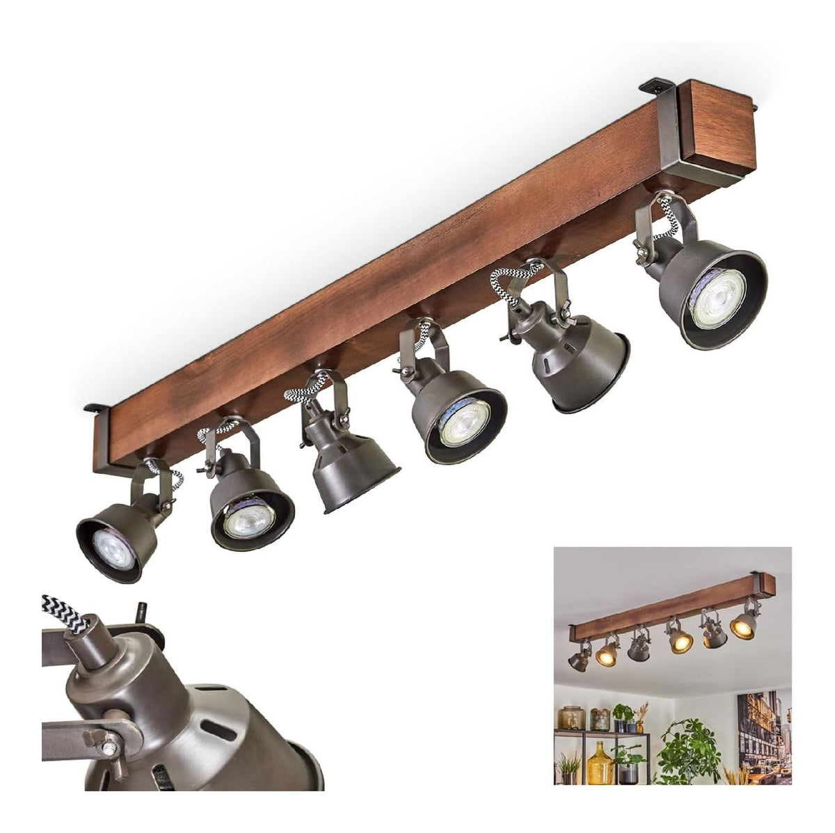 Plafoniera da soffitto dimmerabile regolabile grigio