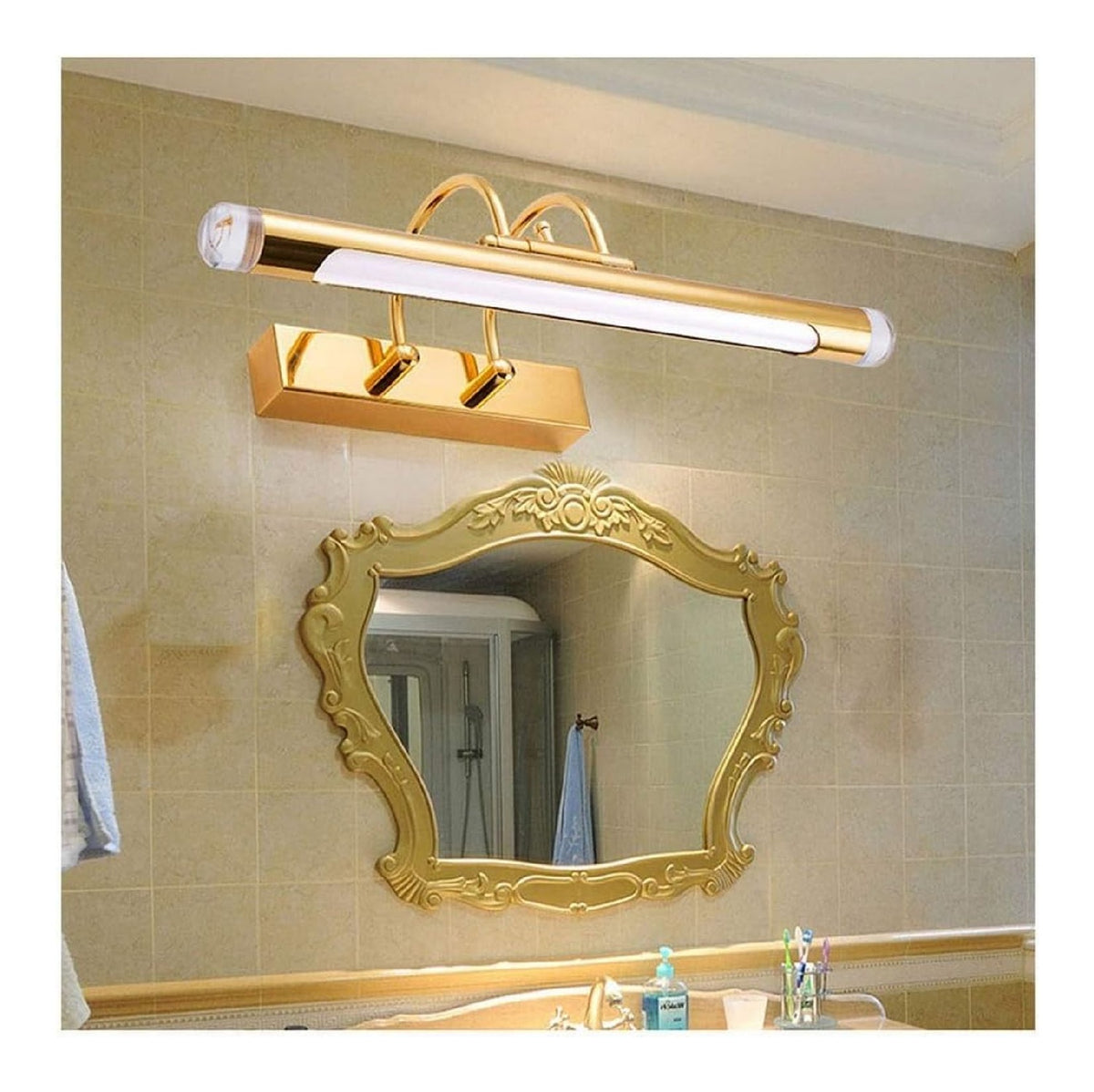 Applique da parete LED integrato oro Lampada parete specchio camera