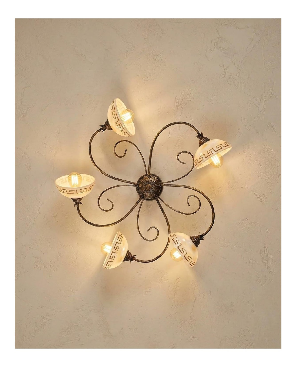 Plafoniera da soffitto 75 cm con diffusore in vetro oro