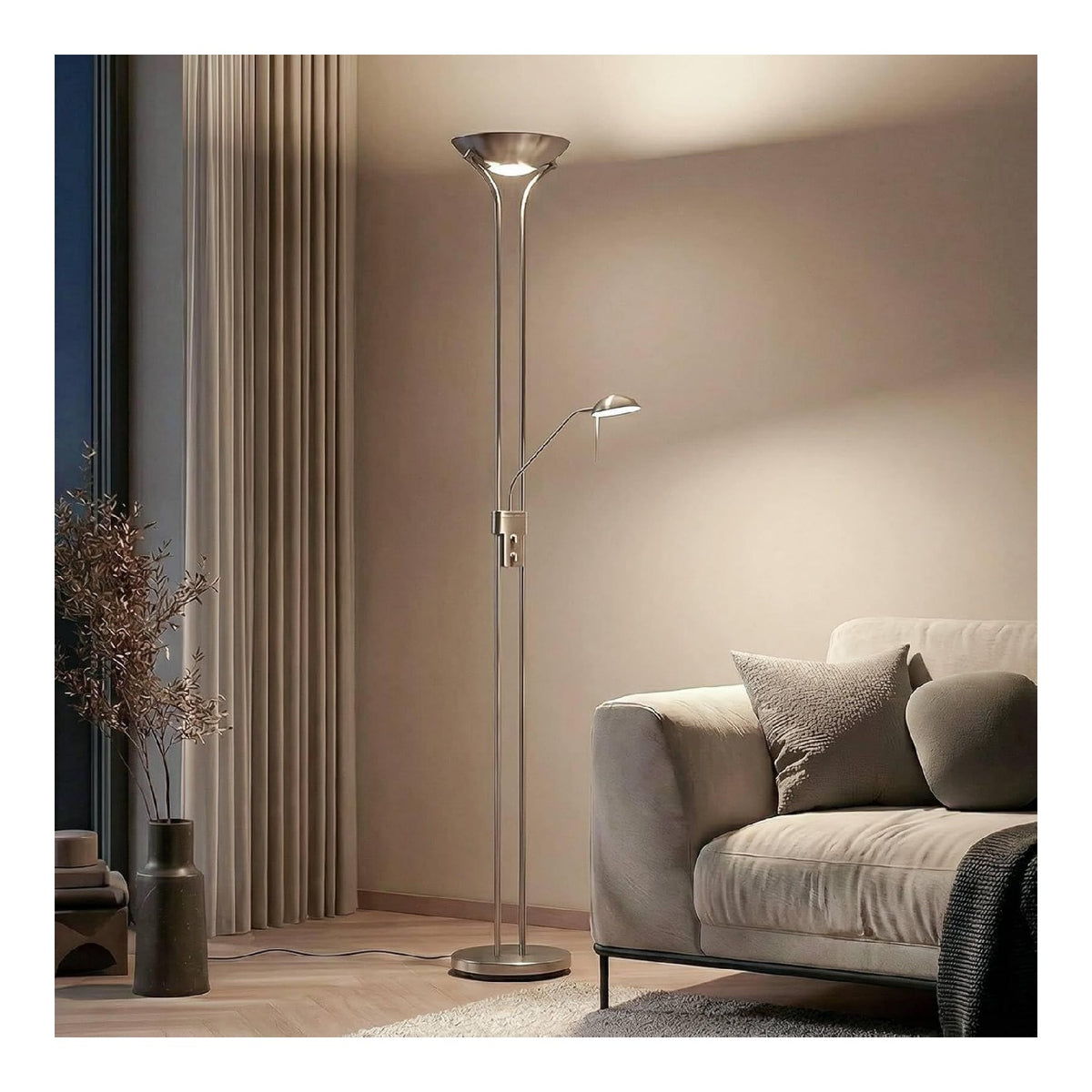Lampada da terra dimmerabile regolabile grigio