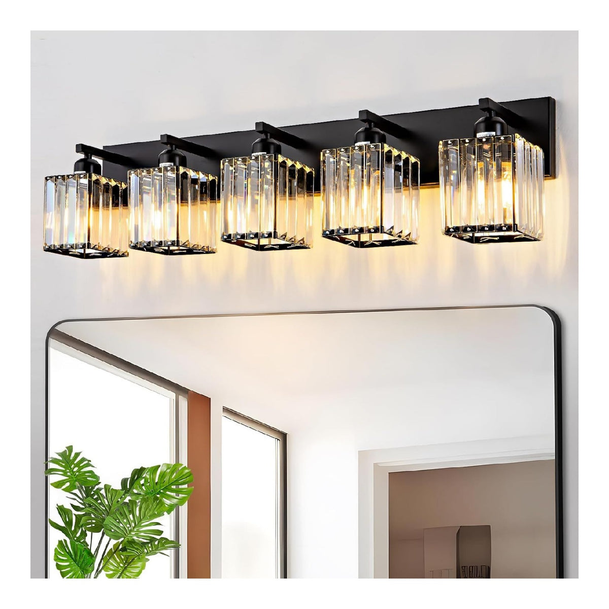 Illuminazione a parete dimmerabile con cristalli nero