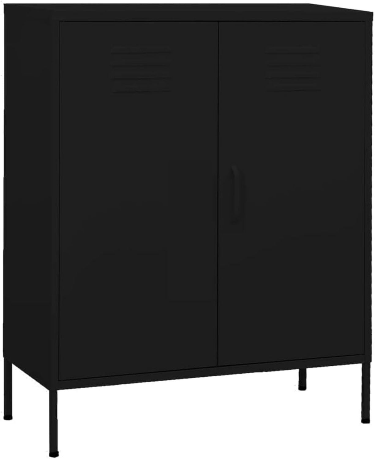 Armadio da giardino 80 35 102 cm in acciaio grande armadietto con 2 ante e ripiani regolabili design moderno x x nero per balcone cantina ufficio corridoio