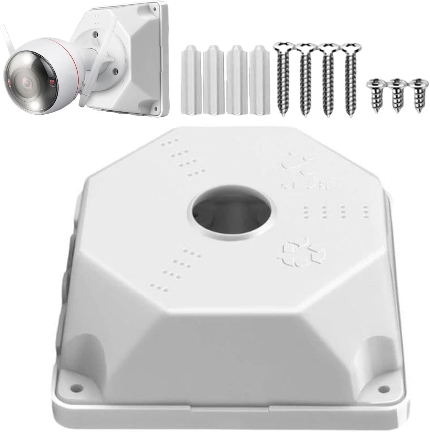 Alloggiamento Alloggiamento di collegamento per soffitto Staffa di montaggio impermeabile 9 cm per telecamera di sicurezza Organizzazione Cavi Protezione per Parcheggio Scuola Esterno Interno Corridoio