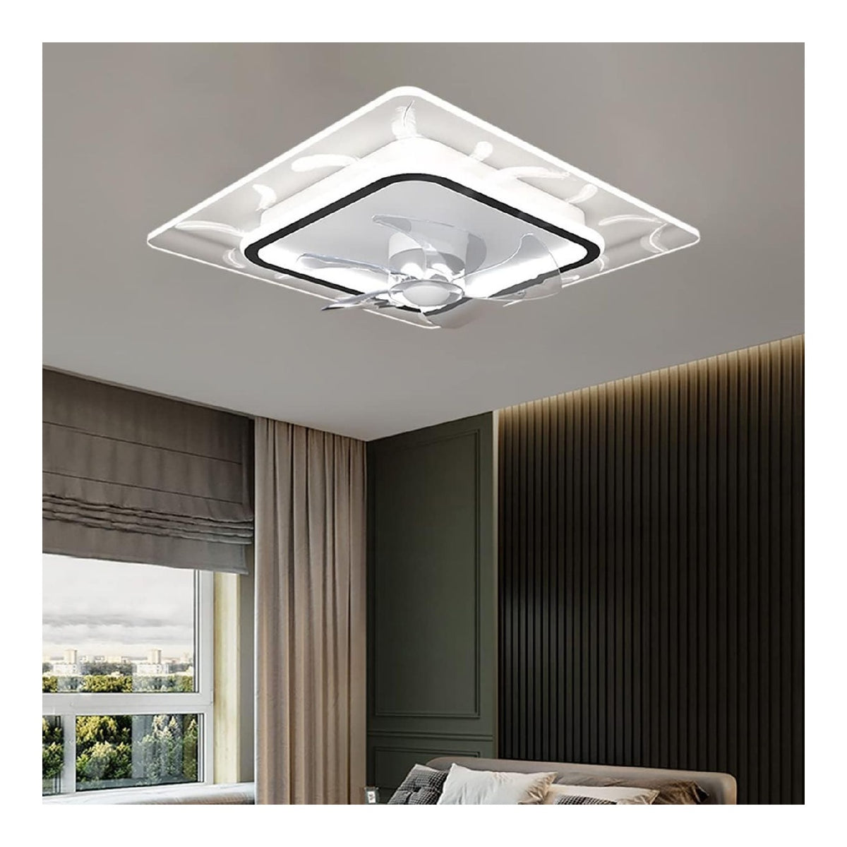 Ventilatore da soffitto con luce 45 cm dimmerabile nero