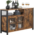 Credenza VASAGLE Mobile da Cucina Contenitore con 3 Ante x x Marrone Nero per Soggiorno Cucina Sala da Pranzo 33 110 75 cm Stile Country Vintage e LSC096B01