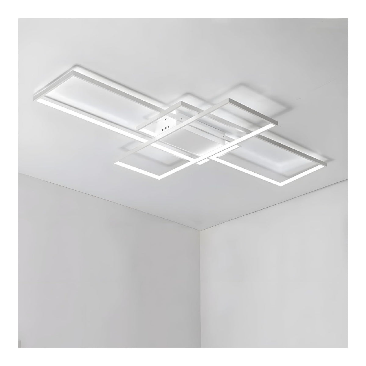 Illuminazione da soffitto Plafoniera Rettangolare,Bianco, LED, Alluminio Silice nero