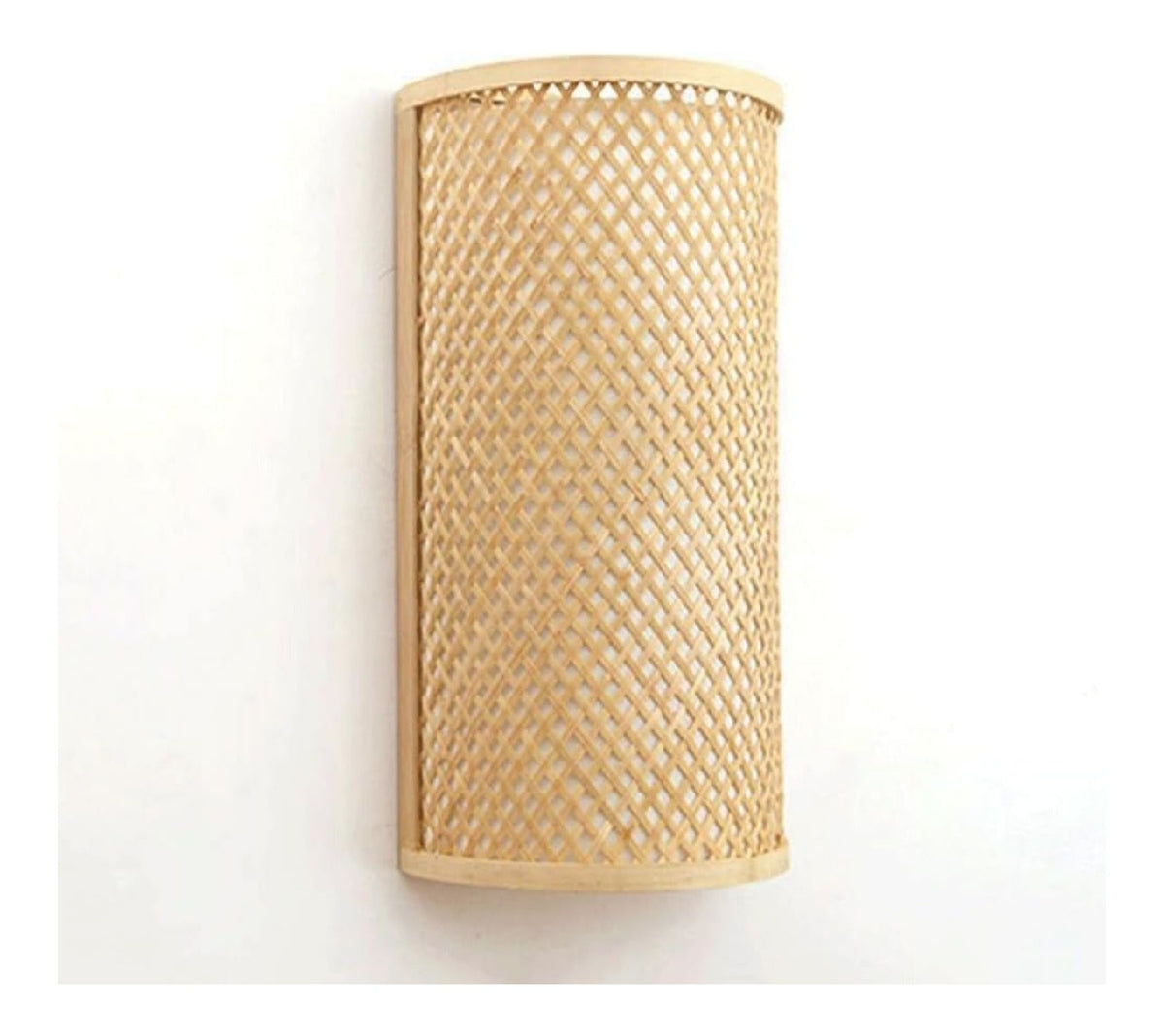 Applique da parete struttura in metallo nero Generico Lampada parete bambu
