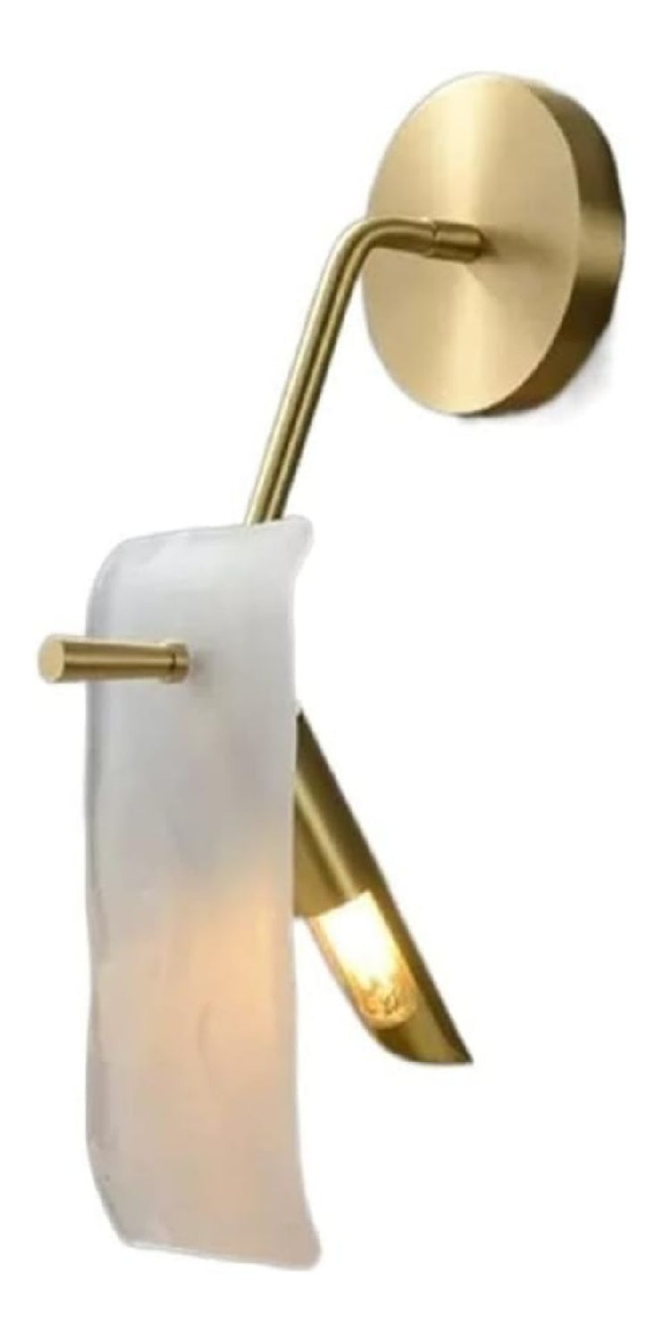 Applique da parete con vetro finitura ottone oro