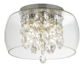 Plafoniera da soffitto con cristalli cromo