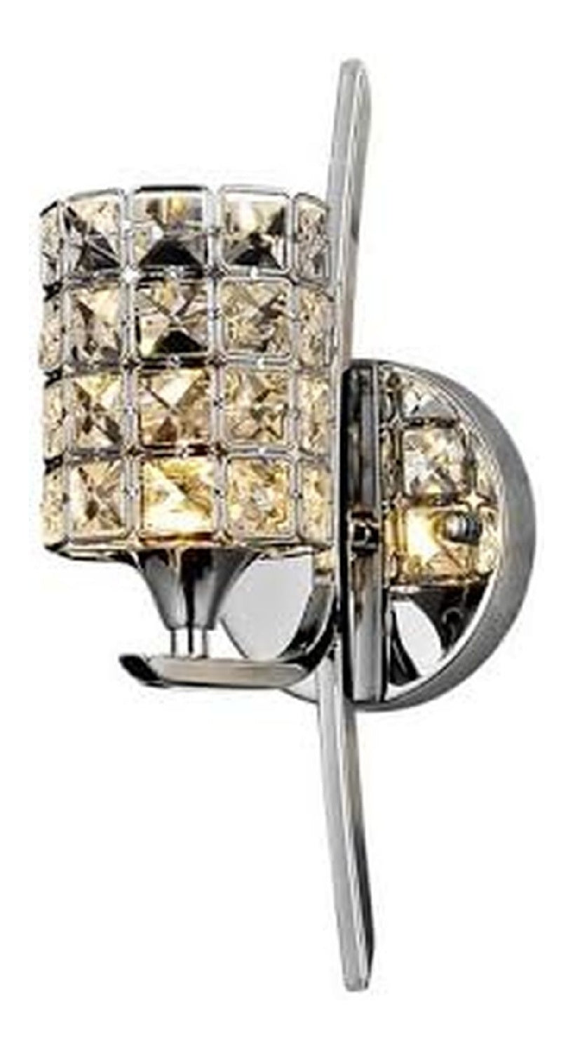 Applique da parete con cristalli struttura in metallo argento