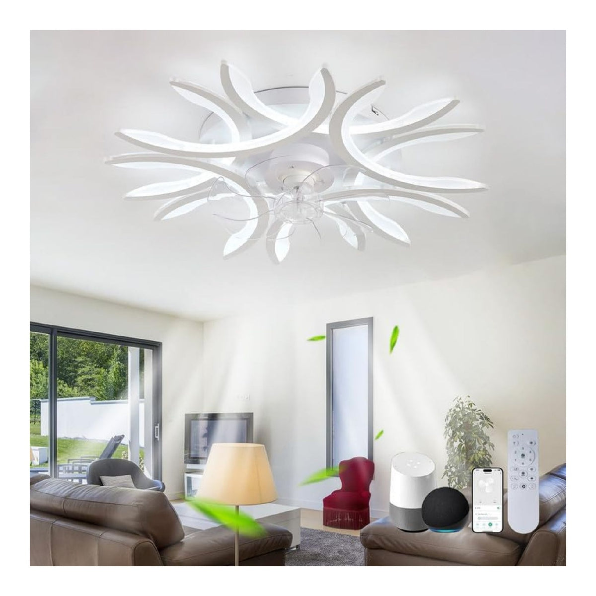 Dimmerabile ventilatore da soffitto con luce regolabile rame