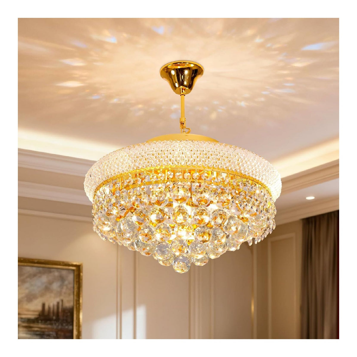 Lampadario decorativo lampadario cristallo stile impero Temperature oro