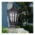 Retro Outdoor Garden Post Light con diffusore in vetro in alluminio nero