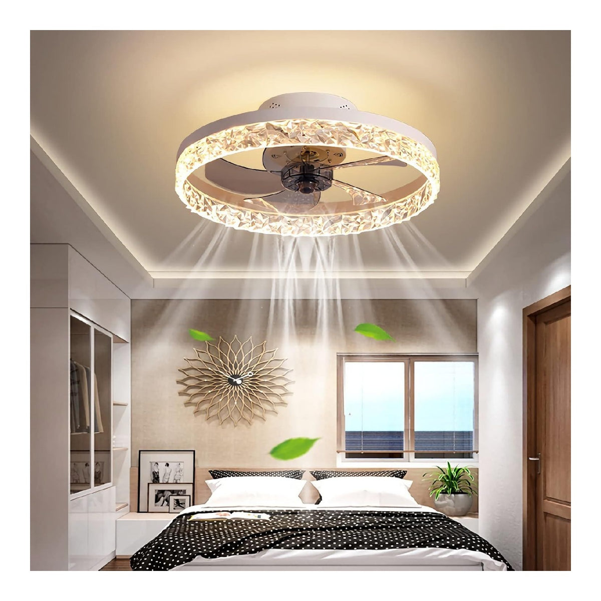 Ventilatore da soffitto con luce Ventilatore soffitto Luce Telecomando, bianco