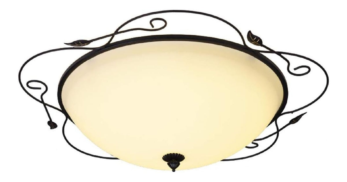 Plafoniera da soffitto con diffusore in vetro stile vintage bianco