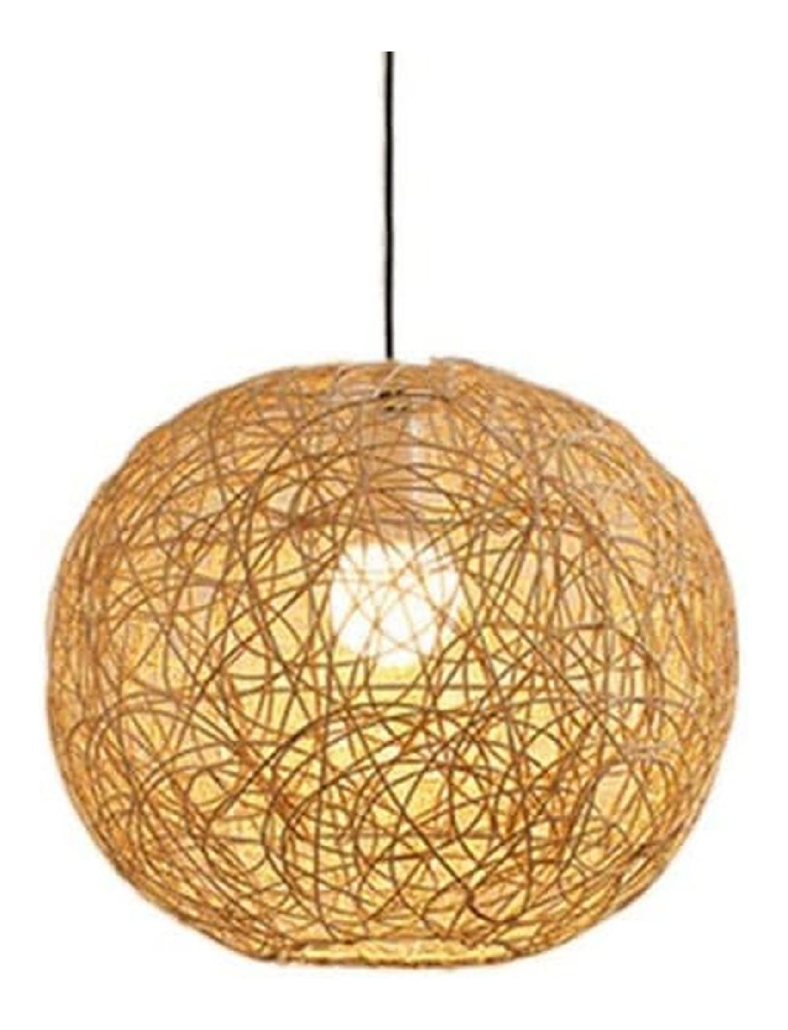 Illuminazione a sospensione Lampada Sospensione Vimini, Luce bambu rame