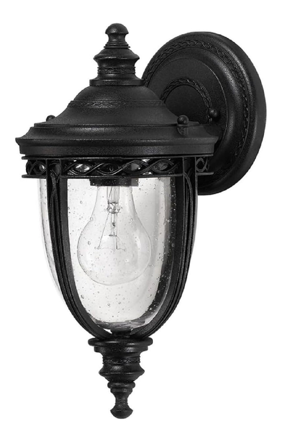 Applique da parete 32 cm con diffusore in vetro nero