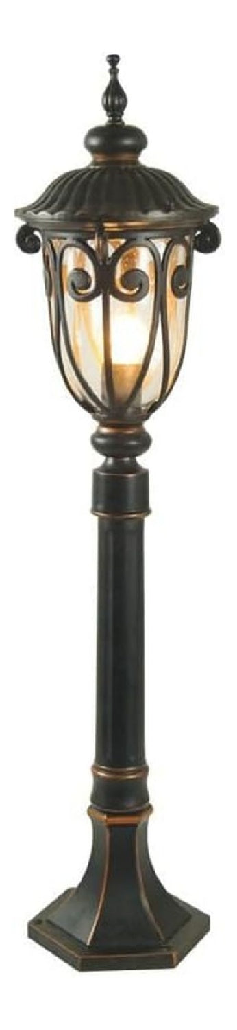 Generico Palo luminoso vetro bolle con diffusore in vetro in alluminio nero
