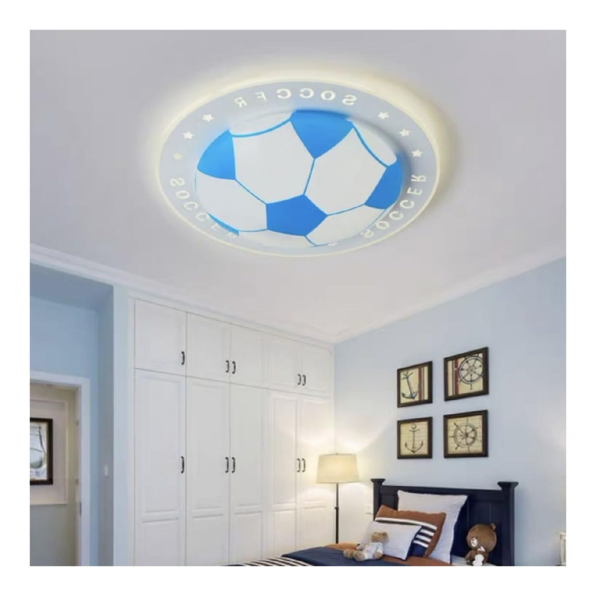 Illuminazione da soffitto Plafoniera bambini creativa cameretta ragazzo blu