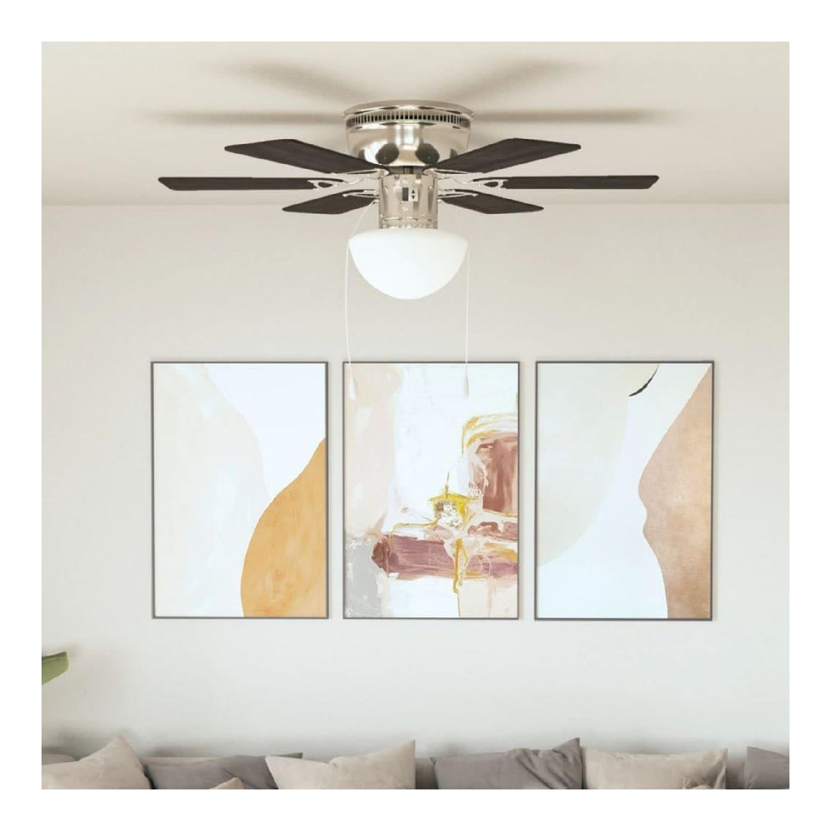 Ventilatore da soffitto con luce marrone