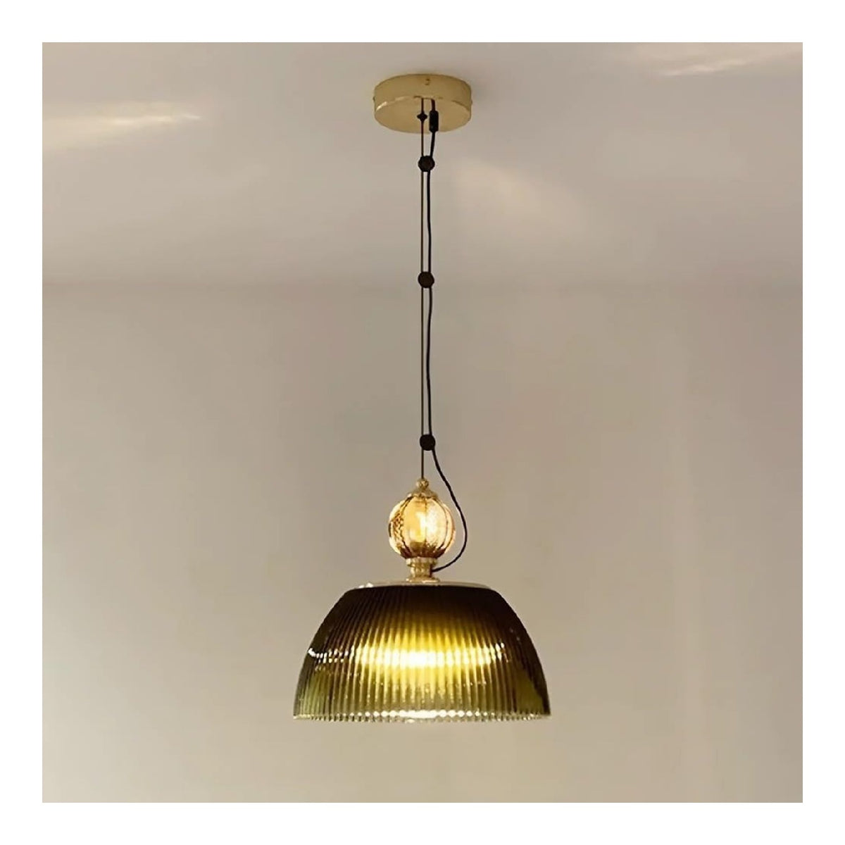 Lampada a sospensione 30 cm regolabile verde
