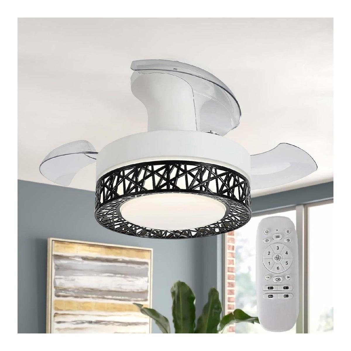 Ventilatore da soffitto con luce dimmerabile regolabile oro dimmerabile con telecomando