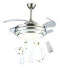 Con telecomando ventilatore da soffitto con luce con cristalli nero