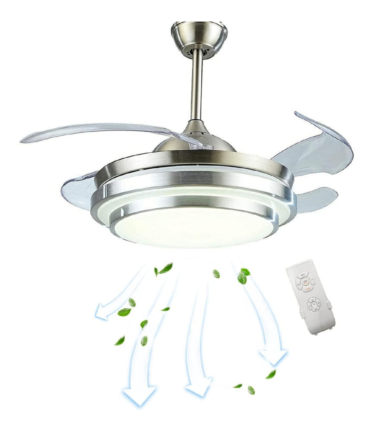 Con telecomando ventilatore da soffitto con luce con cristalli nero